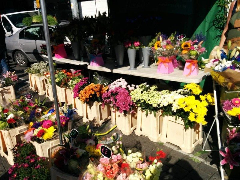Flower stall at the milk market
