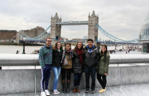 AIFS Abroad students in London in front of Tower Bridge