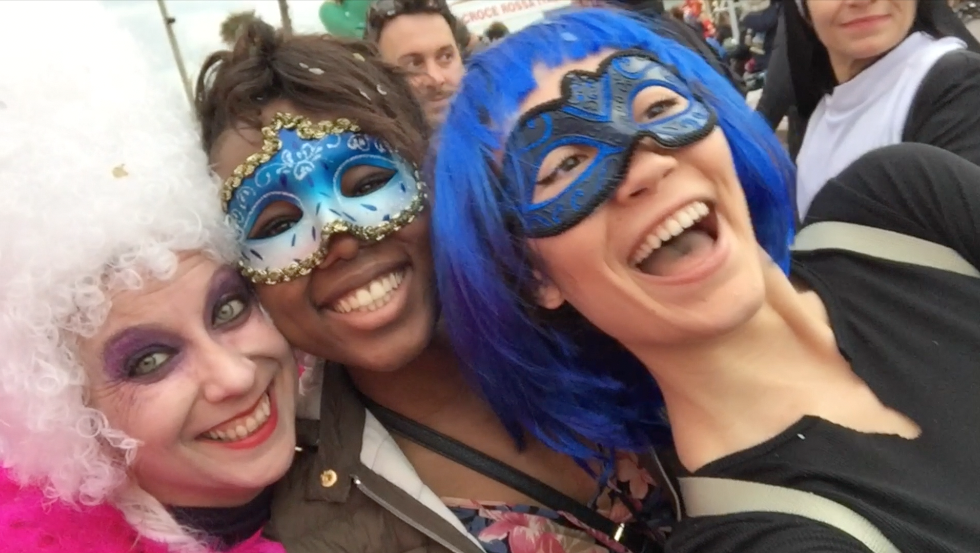 AIFS Abroad participants at Carnevale in Viareggio, Italy