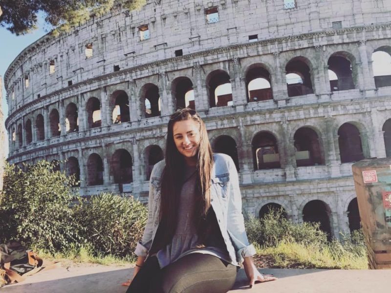 AIFS Abroad student in front of the Colosseum in Rome, Italy
