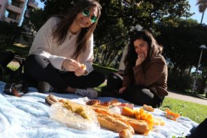 AIFS Abroad students having a picnic in Cannes, France