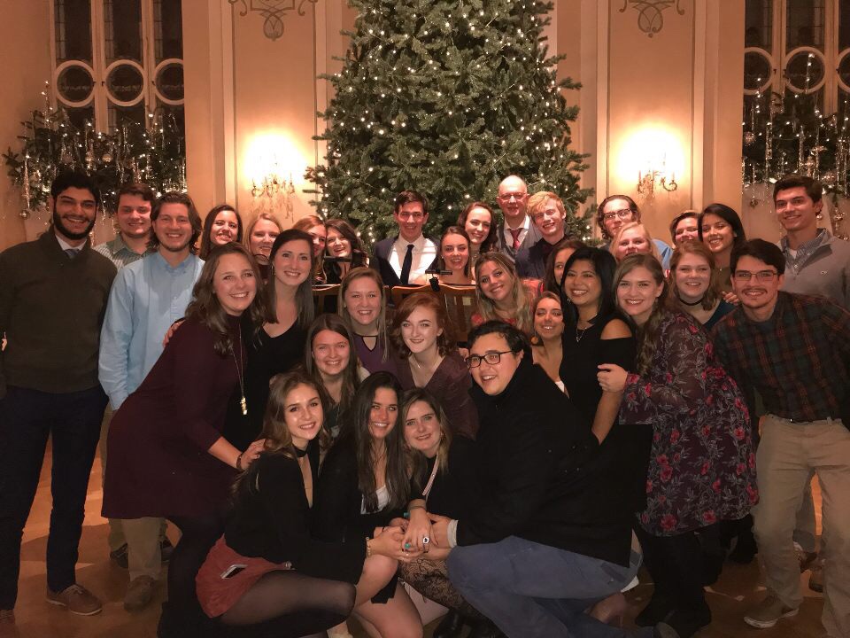 AIFS students in Salzburg at a Christmas party