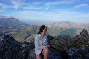 AIFS Abroad student in the mountains of Stellenbosch, South Africa