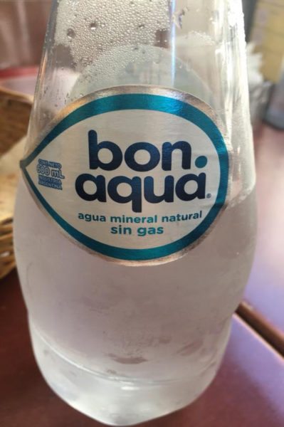 Bottle of water in Argentina