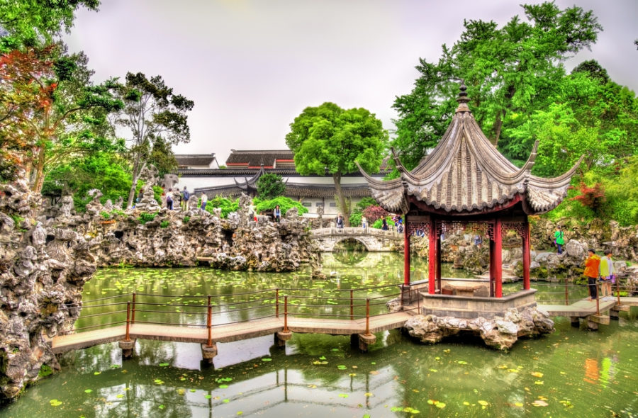 A picturesque view of Suzhou's classical gardens