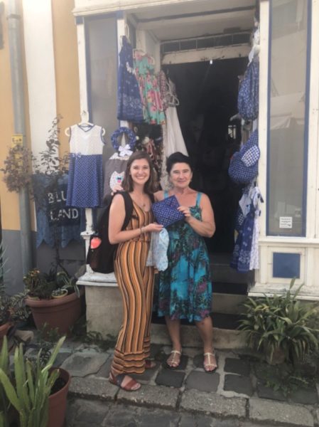 AIFS Abroad student with local shop owner in Hungary