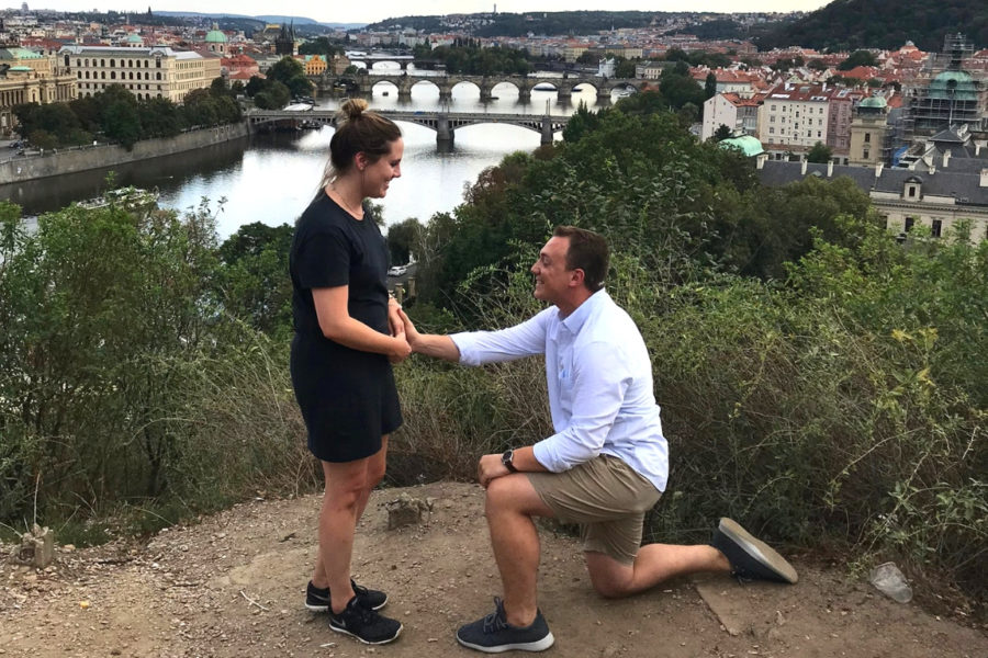AIFS alumni get engaged in Prague, Czech Republic after studying abroad there 9 years earlier