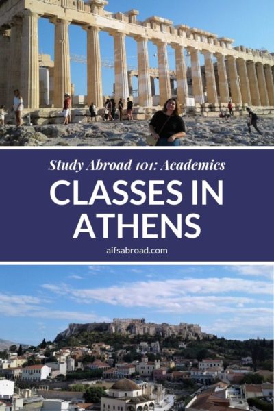 AIFS student in Athens, Greece visiting the Acropolis and the Parthenon