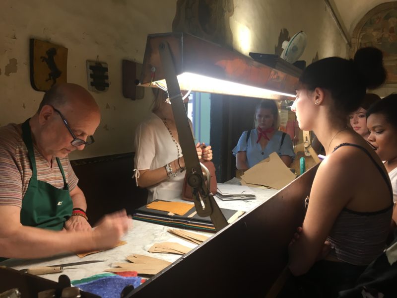 AIFS students visiting La Scuola de Cuoio (Leather School) in Florence, Italy | AIFS Study Abroad