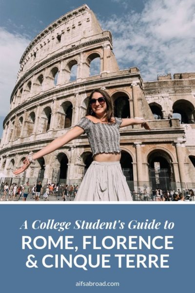 College student in front of the Colosseum in Rome, Italy | AIFS Study Abroad