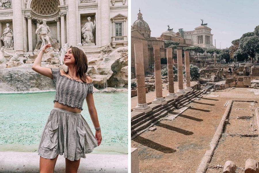 College student in Rome, Italy | Trevi Fountain and Roman Forum | AIFS Study Abroad