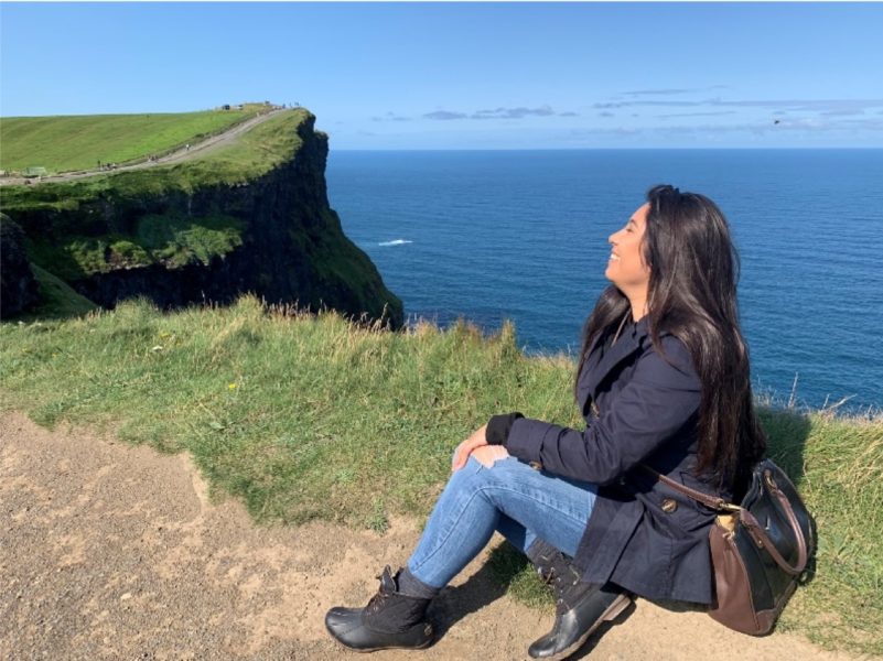 AIFS Abroad Student at the Cliffs of Moher in Ireland