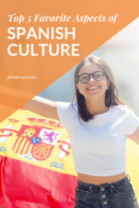 Young woman with Spanish flag. | AIFS Study Abroad