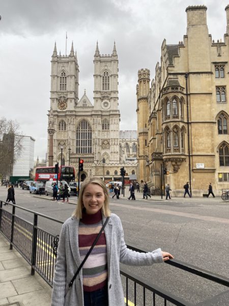 College student at Westminster Abbey in London | AIFS Study Abroad
