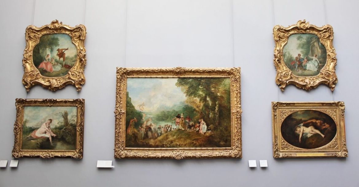 Paintings in a museum