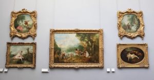 Paintings in a museum