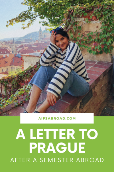 AIFS Study Abroad Alumni Ambassador writes letter to Prague