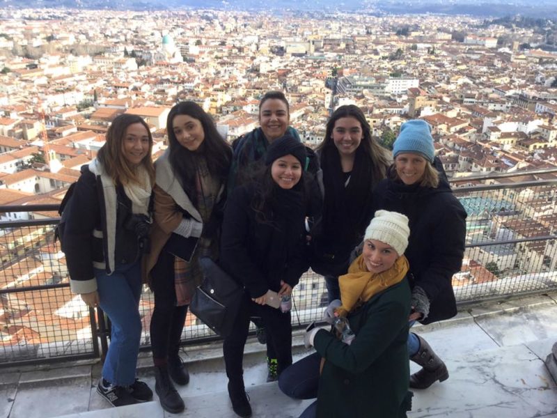 students and professor on faculty led study abroad in Italy