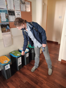 AIFS student in Rome recycling at the Global Education Center