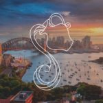 Sydney with Aquarius Zodiac Sign Overlay