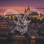 Prague with Capricorn Zodiac Sign Overlay