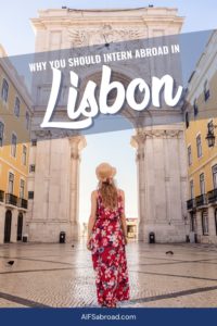 Pin image: Why you should intern abroad in Lisbon; Woman in Lisbon