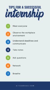 Infographic: Tips for a successful internship