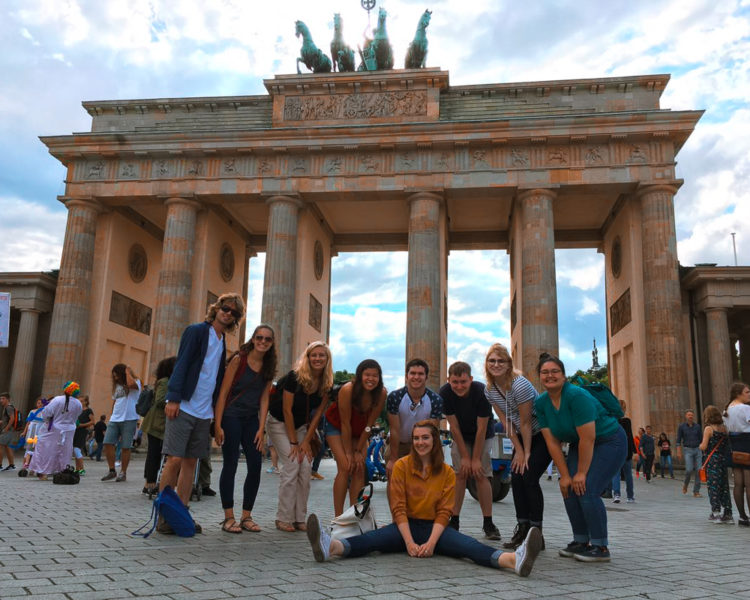 AIFS Abroad students at Brandenburg Gate in Berlin, Germany
