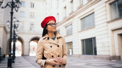 Young female traveler in Europe