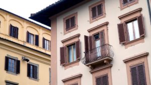 Building facades of housing in Florence, Italy