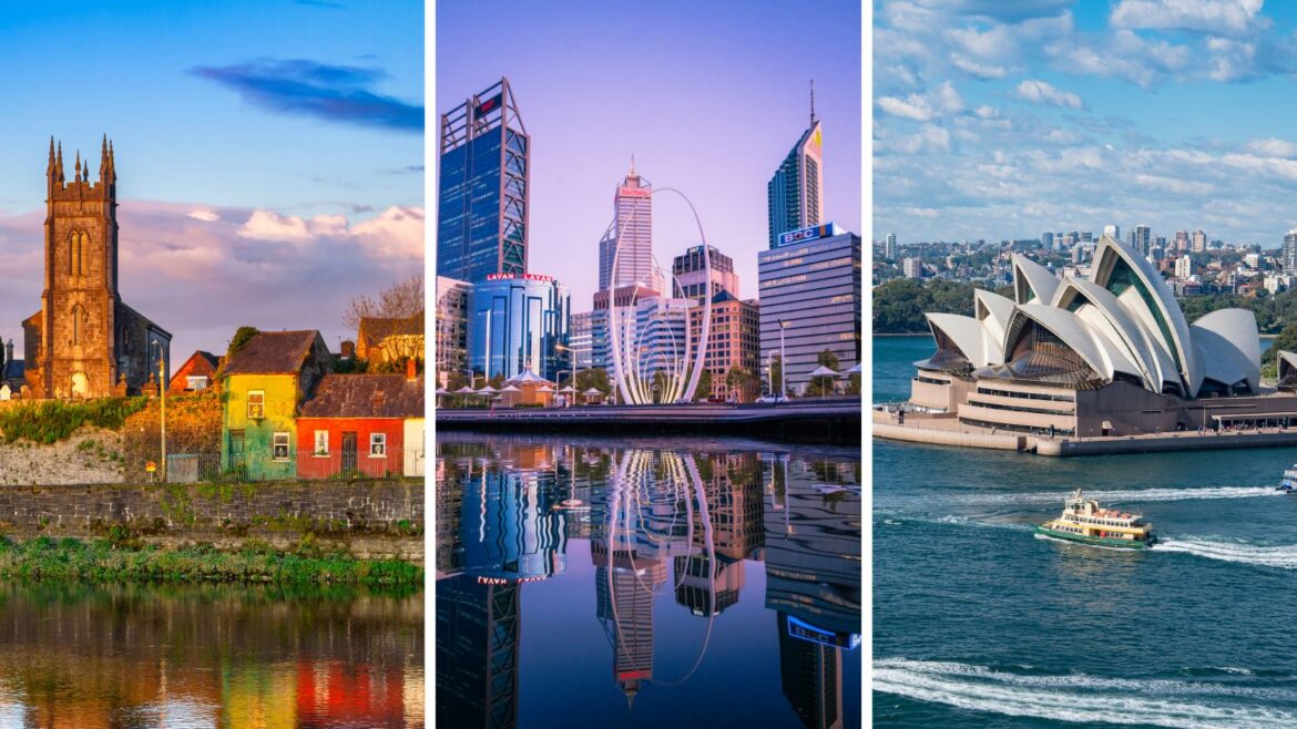 Limerick, Ireland; Perth, Australia; Sydney, Australia