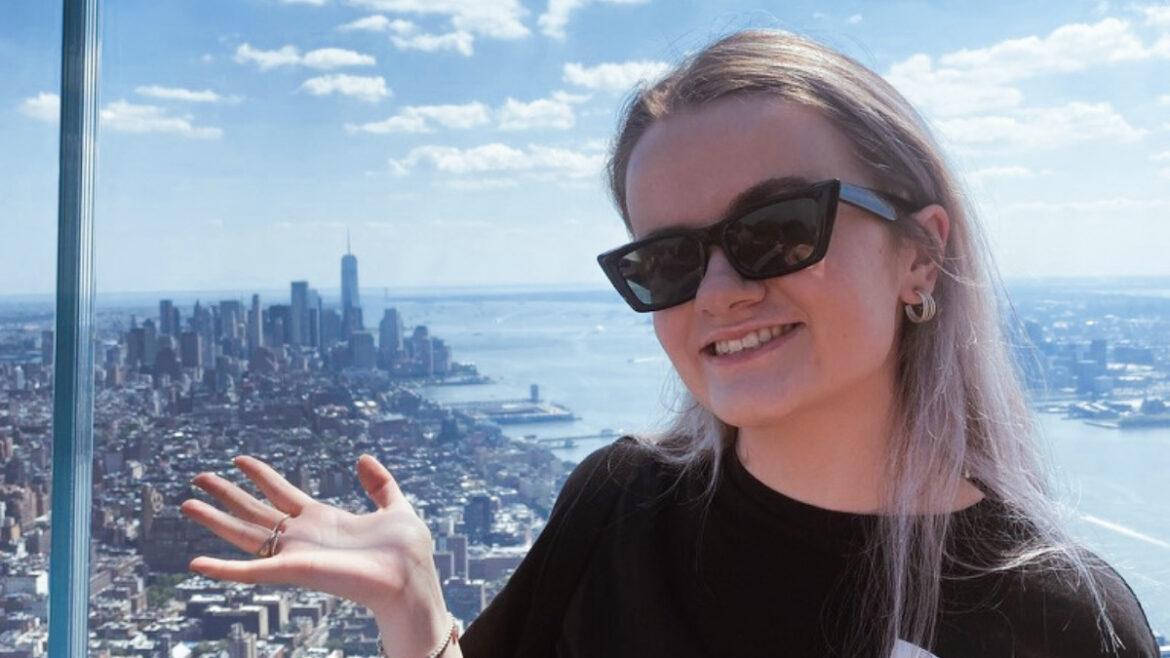 AIFS Abroad internship program participant overlooking New York City