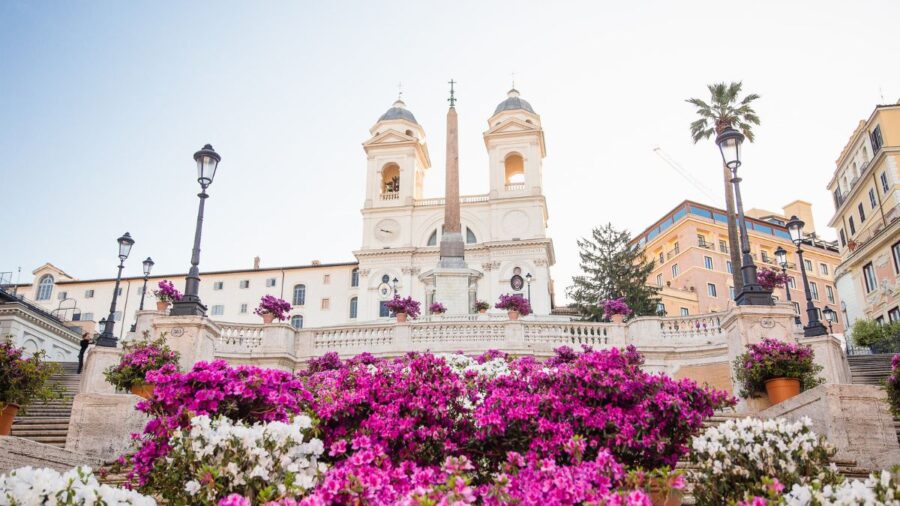 Spanish Steps in Rome, Italy during Springtime