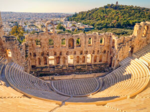 Theatre of Dionysus below the Acropolis in Athens, Greece