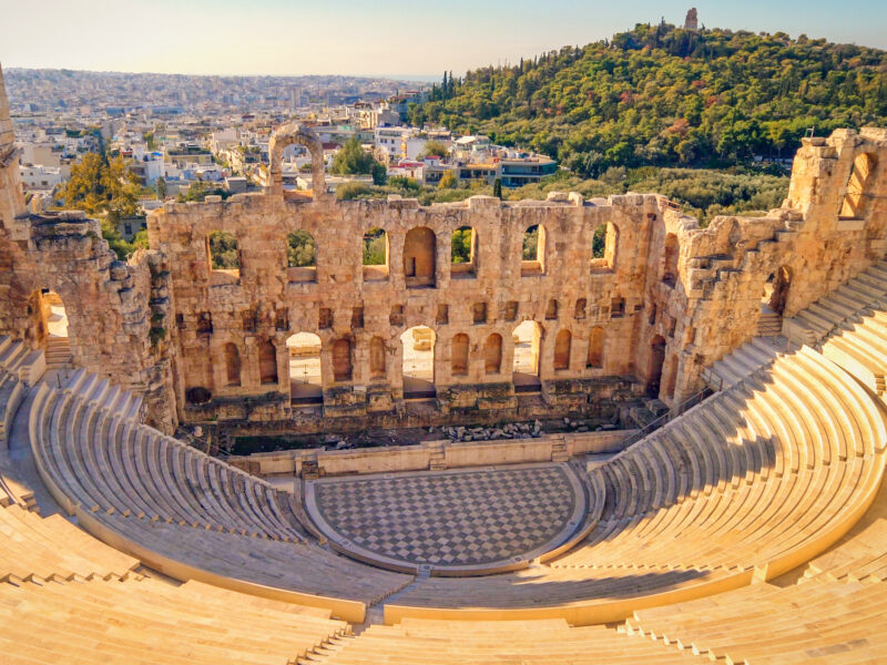 Theatre of Dionysus below the Acropolis in Athens, Greece