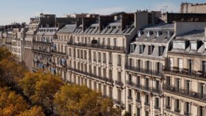 apartment building in paris, france