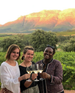 AIFS Abroad students in Stellenbosch, South Africa during a wine-tasting