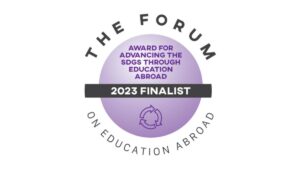 Badge - AIFS Abroad Named a 2024 Finalist for Advancing the SDGs Through Education Abroad Award by the Forum for Education Abroad