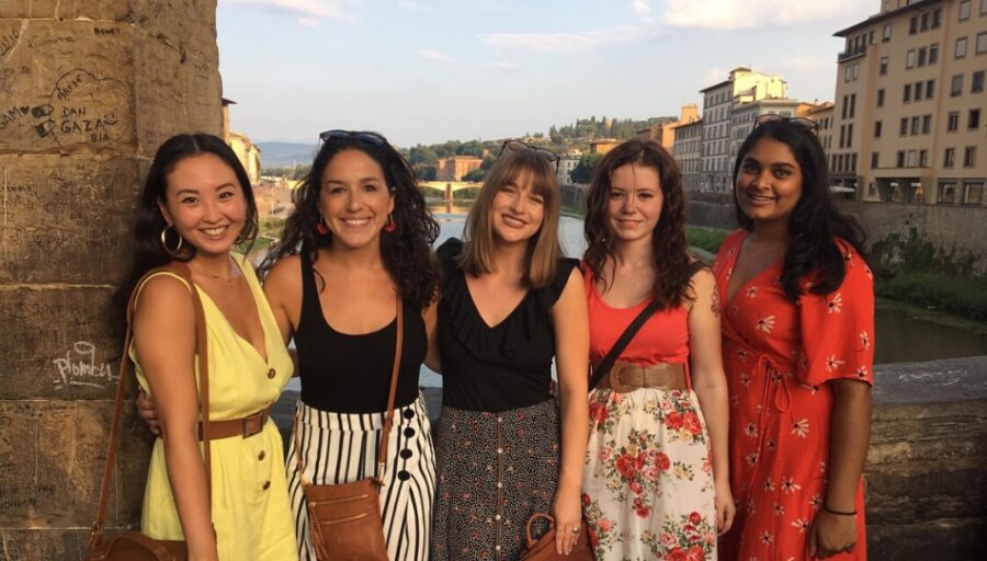 Group of interns abroad in Florence, Italy