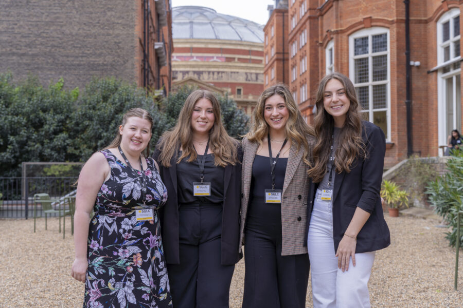 aifs abroad students in front of royal albert hall during student global leadership conference (sglc) 2024 in london, england