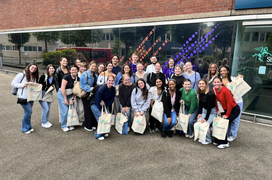 aifs abroad group of Comparative Healthcare study abroad students during summer term at St. George's in London, England