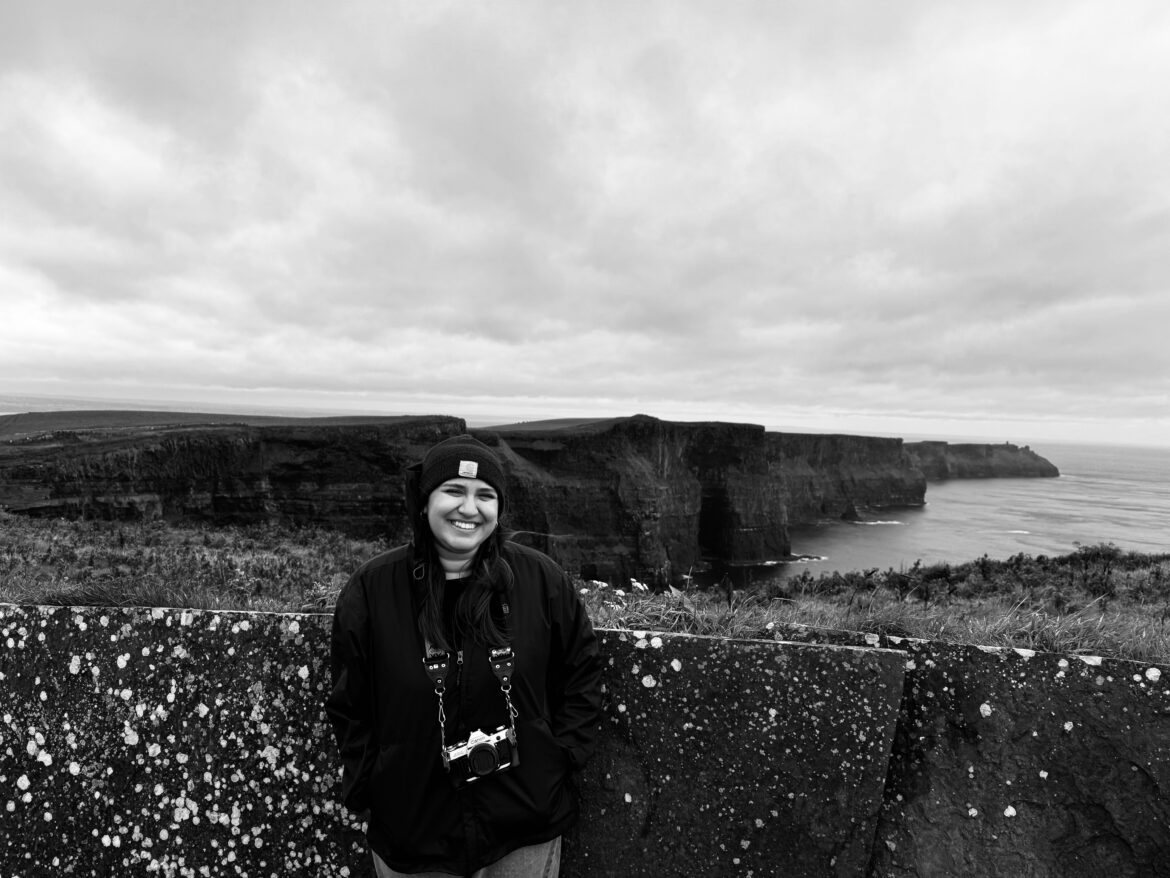 aifs abroad internship program participant at the cliffs of moher in ireland