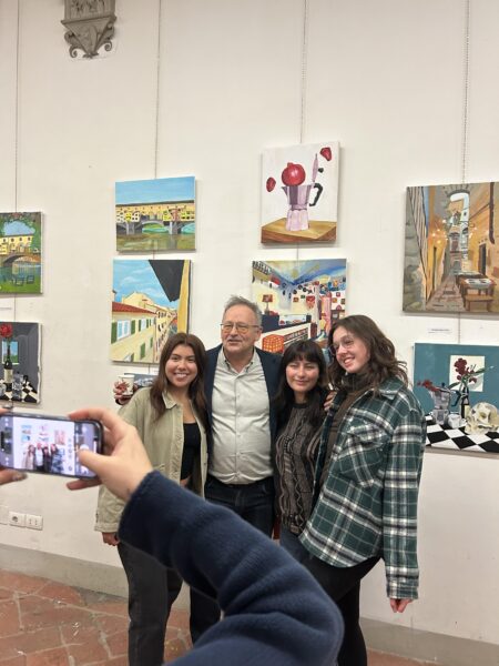 AIFS Abroad study abroad students at art exhibition for class in Florence, Italy