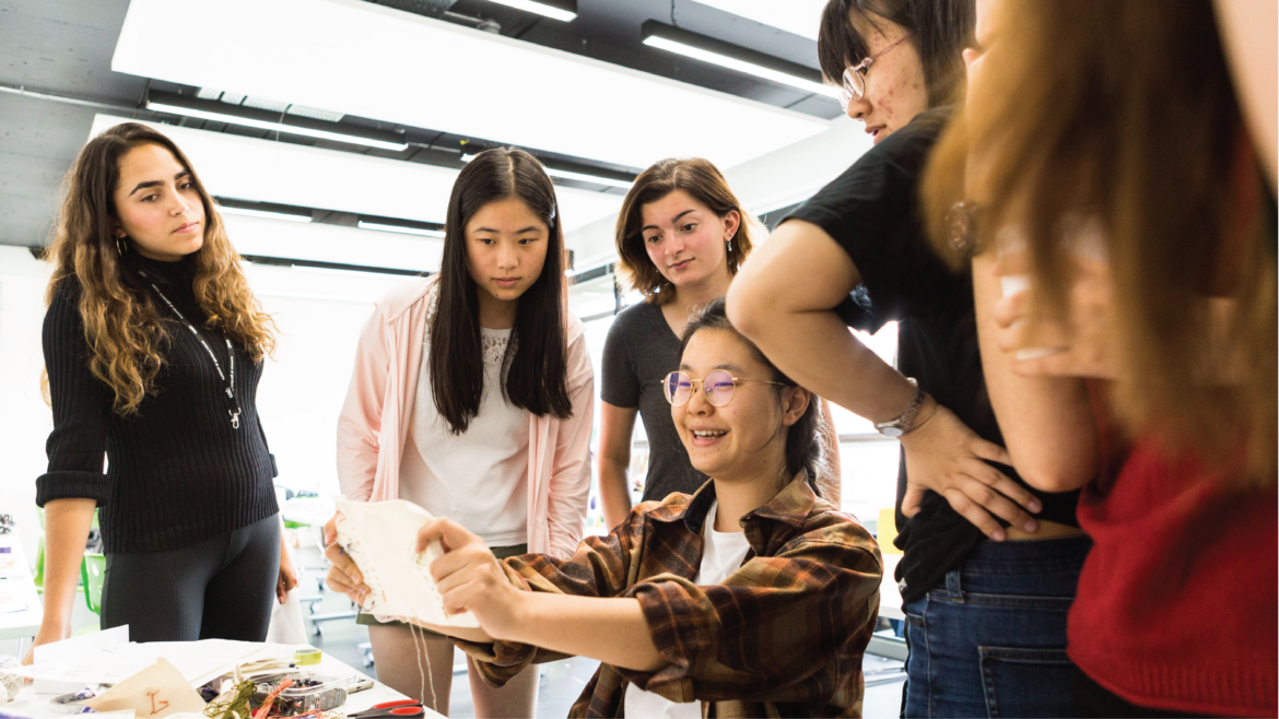 fashion interns in a group