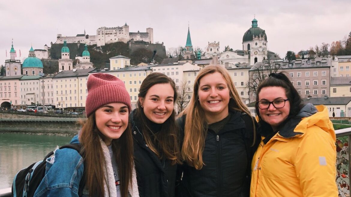 AIFS Abroad students in Salzburg, Austria during the winter.