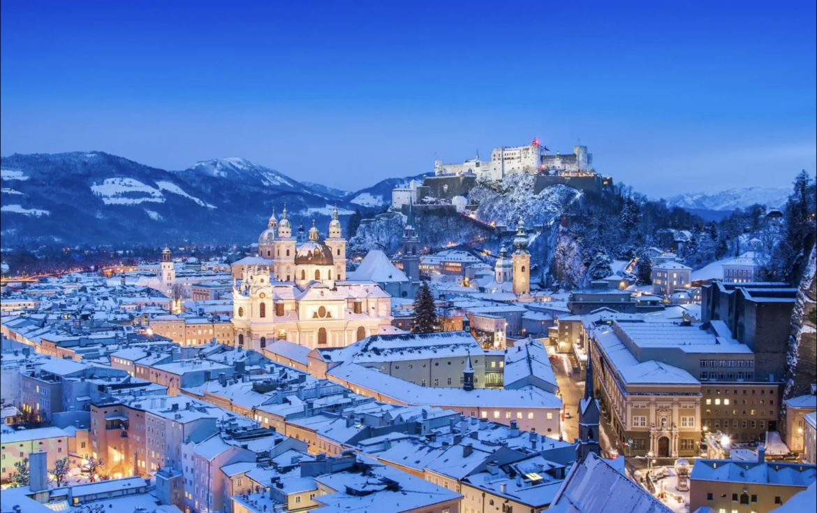 Snowy Salzburg Austria in the winter
